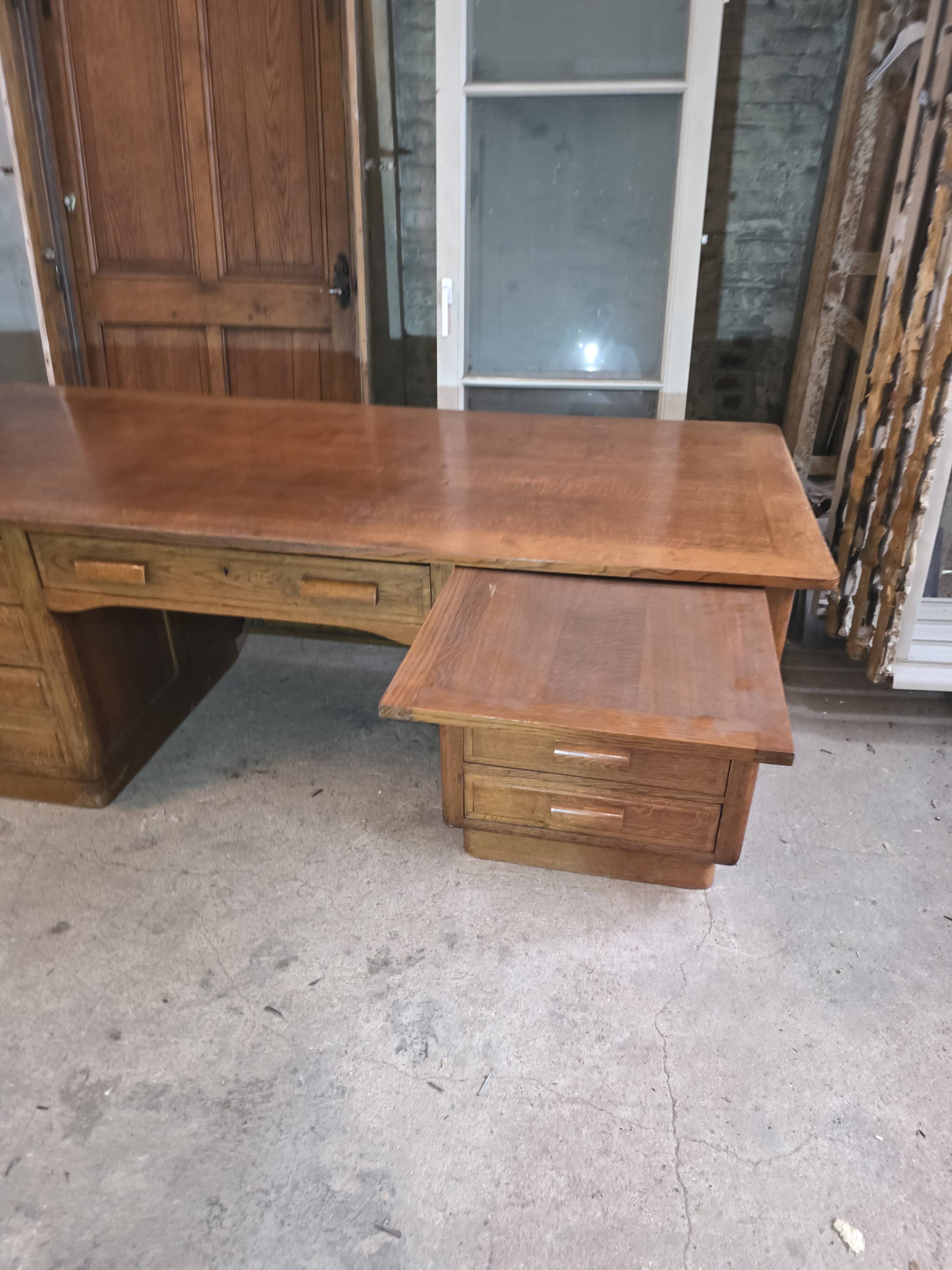 Bureau ministre XXL en chêne , 220 × 95 cm