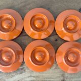 Rosti Mepal set of 6 orange egg cups, space age from Scandinavian design for apartment decoration