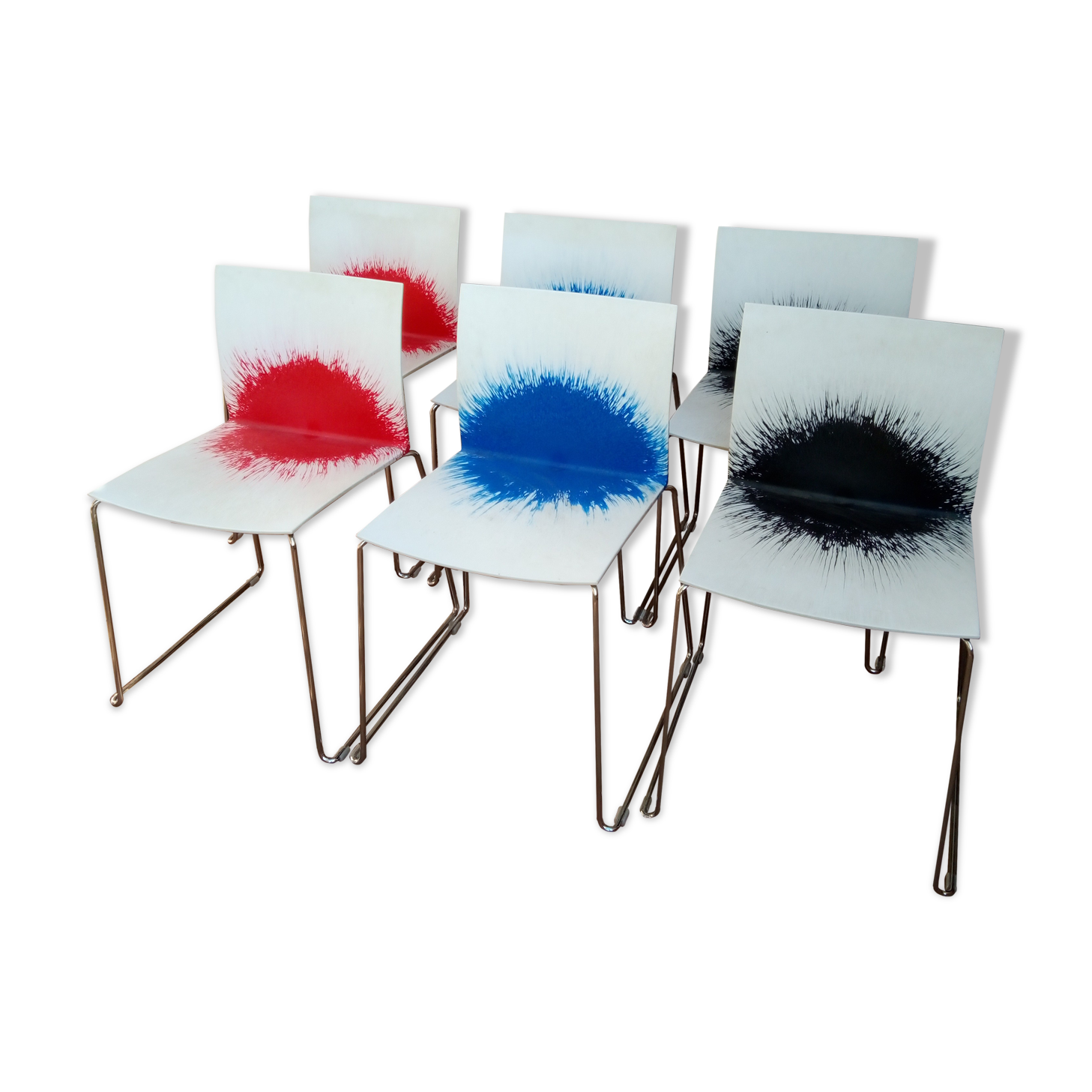 Series of 6 chairs from the 80s