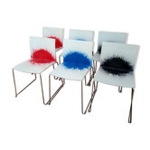 Série de 6 chaises des années 80