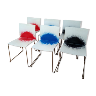 Series of 6 chairs from the 80s