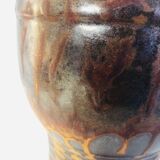 Metallic brown ceramic torso vase