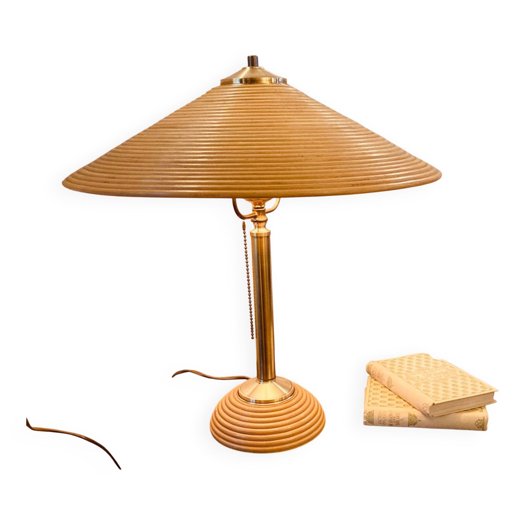 Pencil reed table lamp 1970s