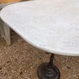 Marble and double base bistro table