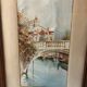 Small bridge in venice watercolor signed f. jeannin big framed early twentieth century