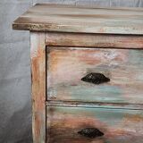 Multicolored patinated chest of drawers
