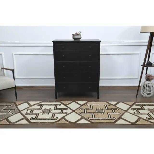 Tapis de couloir vintage turc en laine et coton noué à la main, années 1970