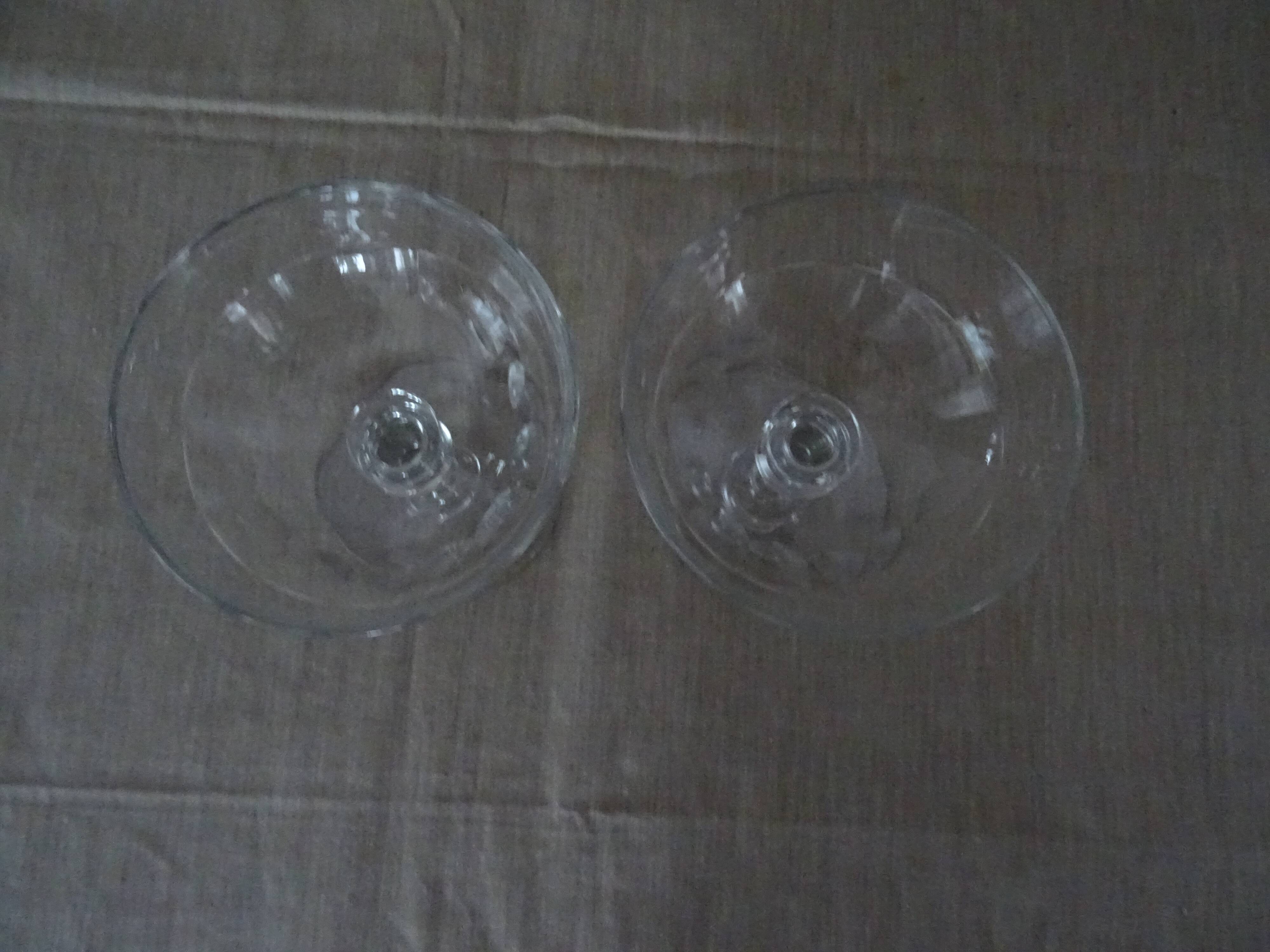 Pair of old champagne glasses crystal faceted louis Philippe