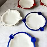 Cendrier en céramique vintage Rosenthal Elfenbein Kronach, série Miramar avec rouge