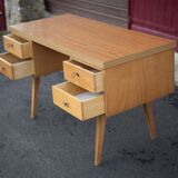 German 60s office in beech wood, compass feet