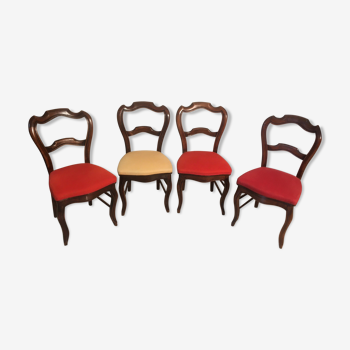 Série de 4 chaises en noyer d'époque XIXème