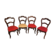 Série de 4 chaises en noyer d'époque XIXème