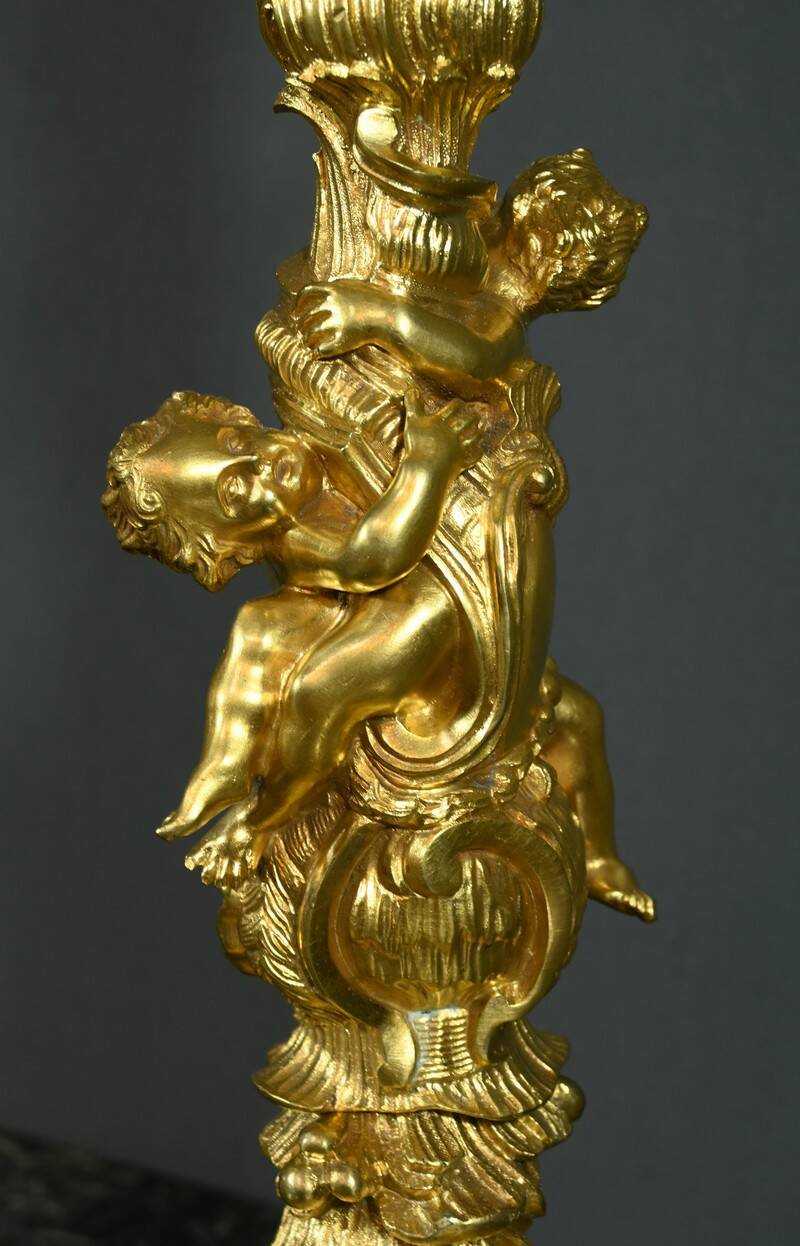 Bronze Candelabra, after J-A. Meissonnier, Rococo style, Napoleonic era