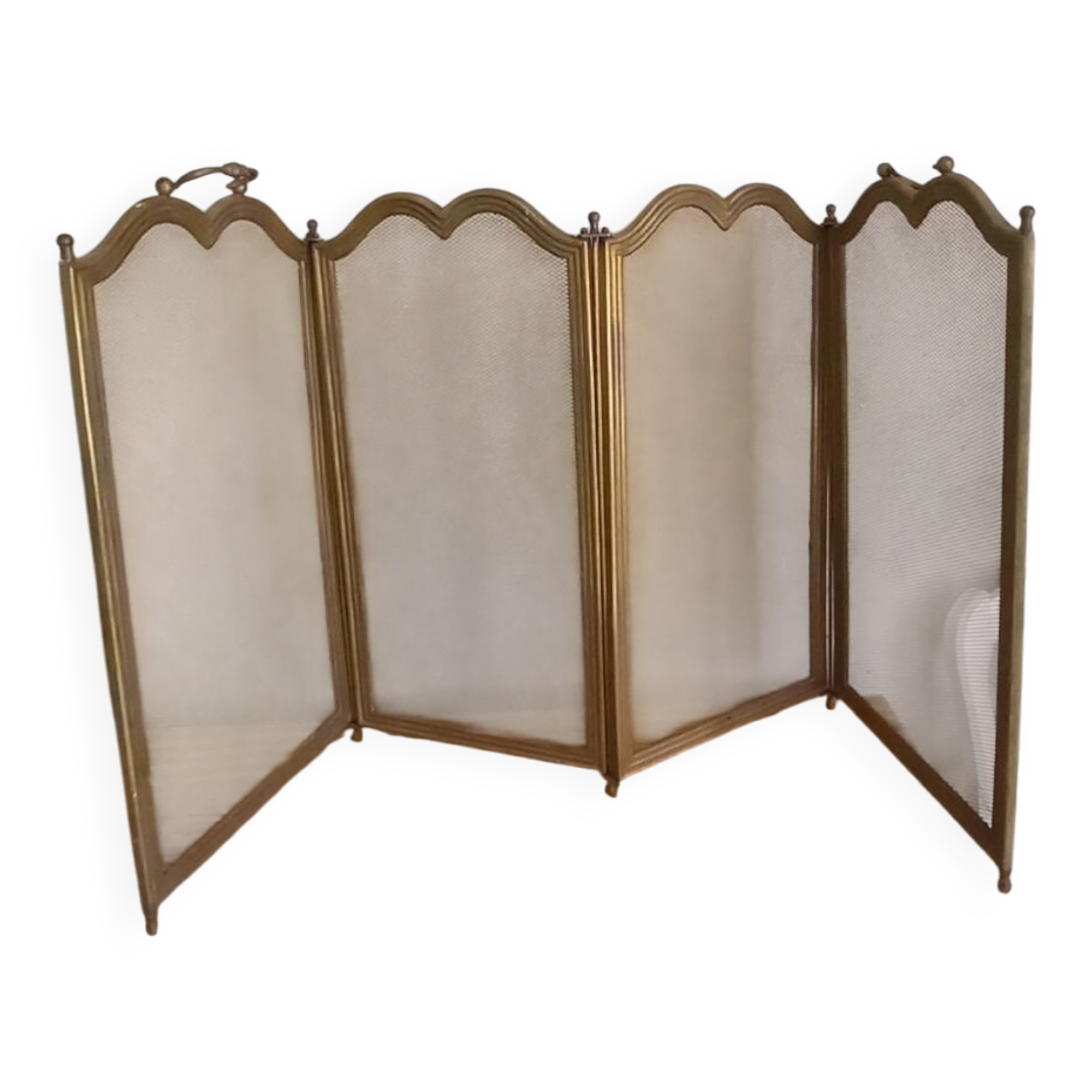 Brass fire screen