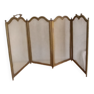 Brass fire screen