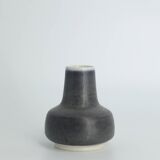 Scandinavian Modern Collectible Small Anthracite Stoneware Vase by Gunnar Borg for Höganäs