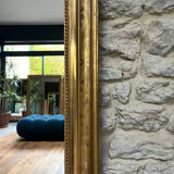 Antique mirror 173/94.5cm Louis-Philippe with a pediment and beaded overmantel.