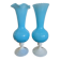 Paire de vase en verre soufflé bleu opalin – H. 35 cm