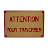 Aluminum plate caution to cross