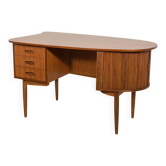 Mid-Century Freestanding Teak Kidney Desk, Denmark, 1960s