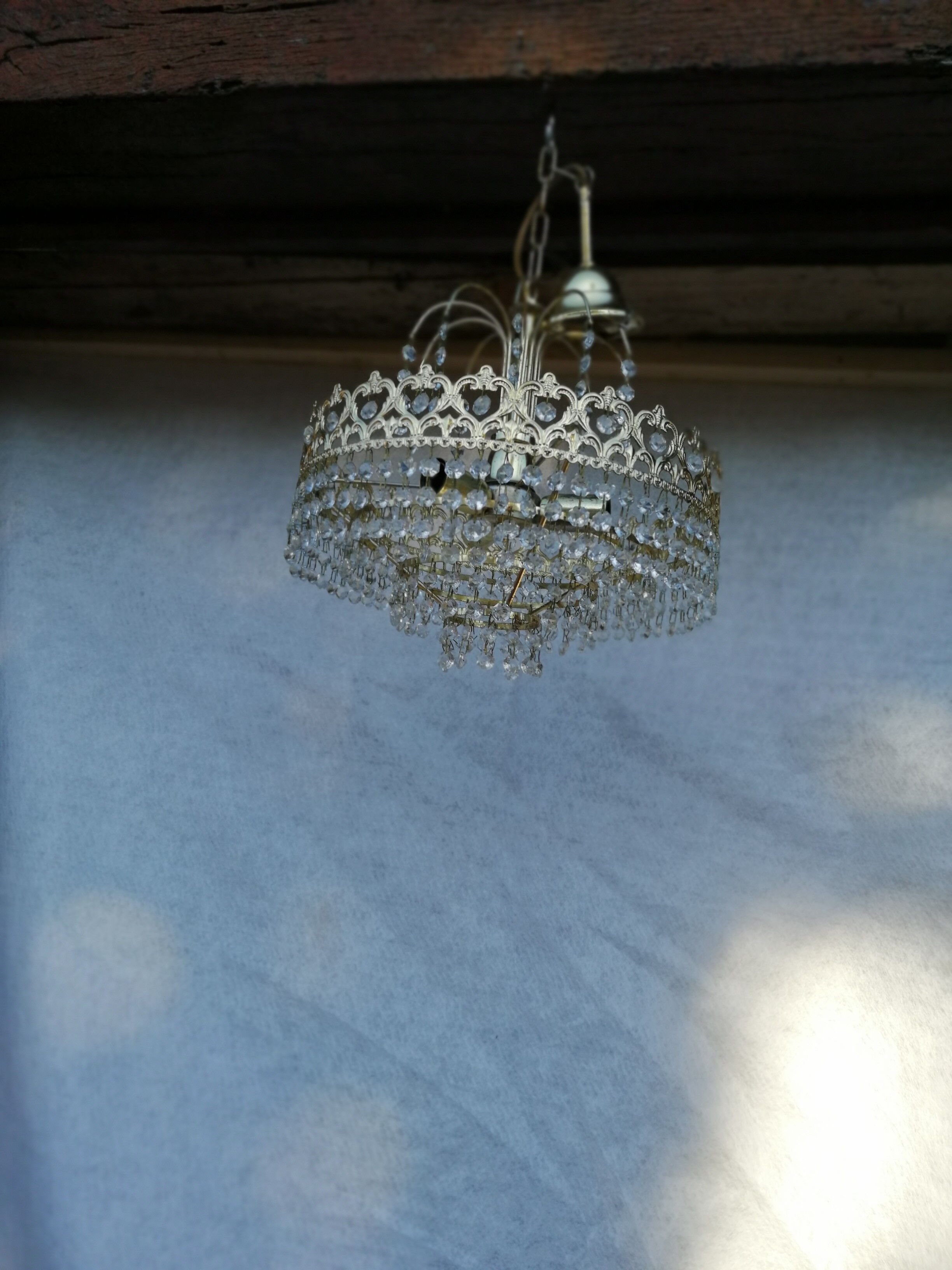 Lustre  ancien à pampille en verre