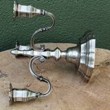 3-light silver-plated metal candlestick