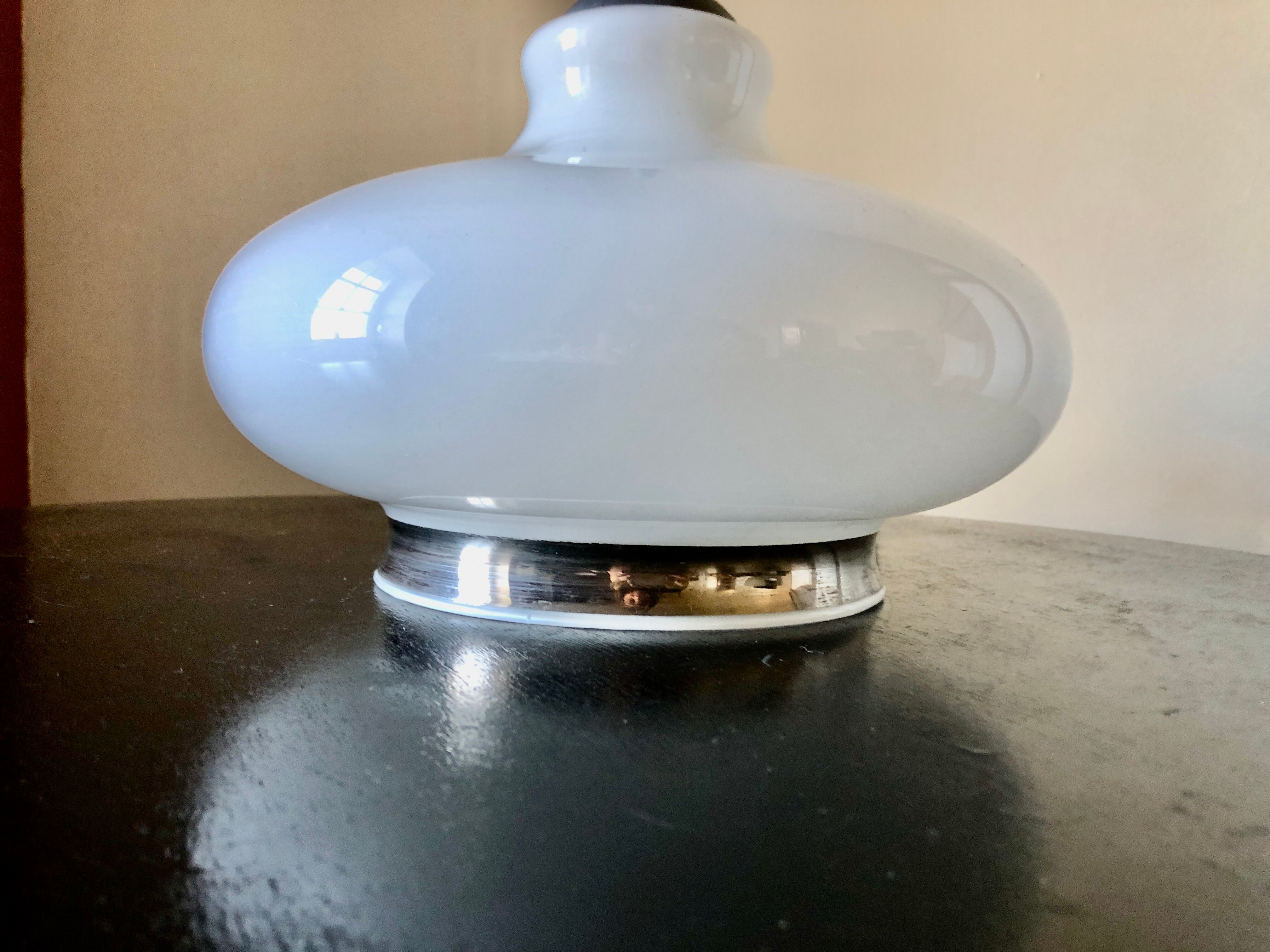 Suspension en opaline et fil d'argent