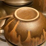 Art Deco ceramic tea set signed Denbac 12 cups teapot milk jug...