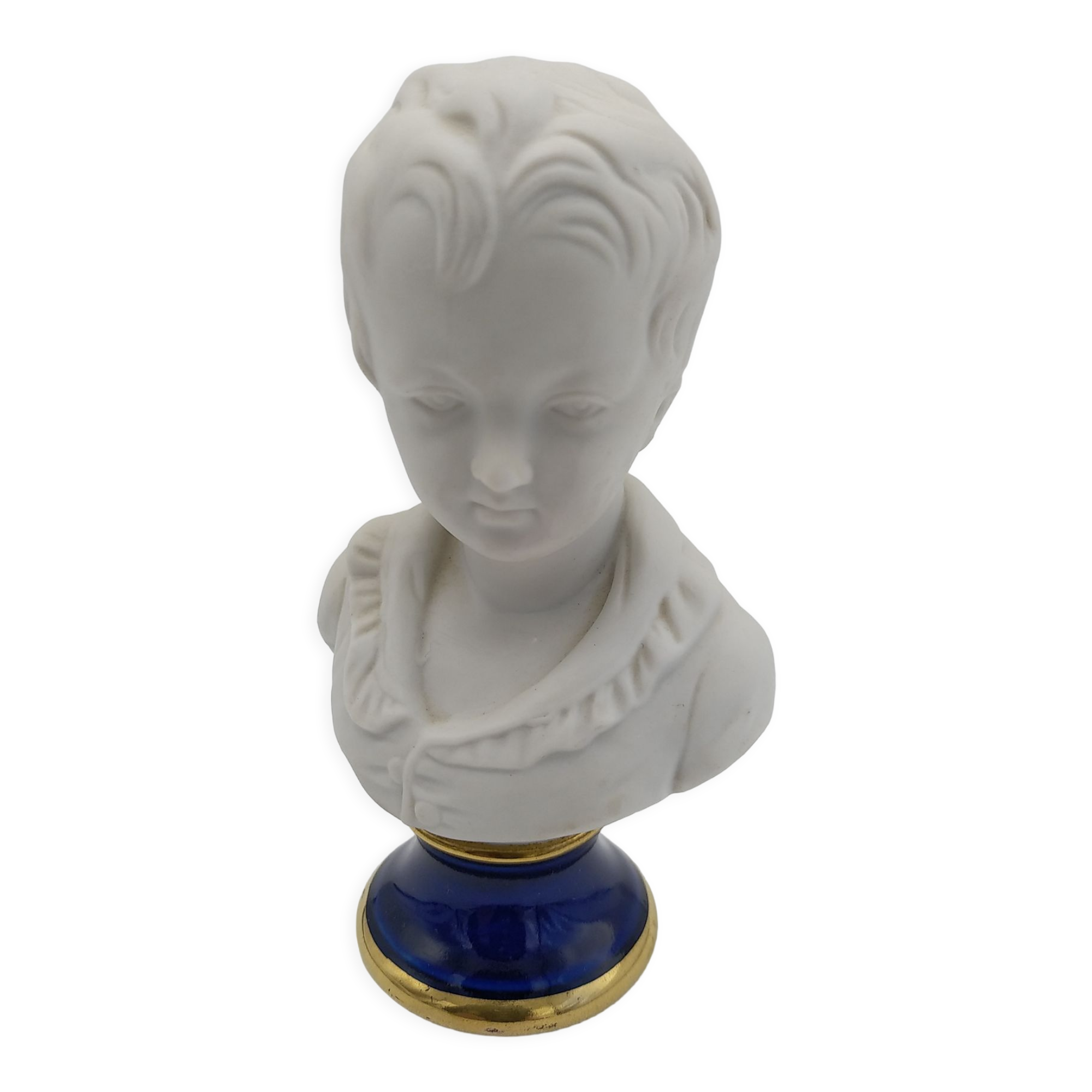 Child bust in biscuit. Capodimonte .