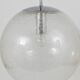 Large glass globe pendant light with bubbles and chrome by Peil & Putzler, Germany, 1970s.