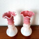 Paire de vases en opaline de foire vers 1920