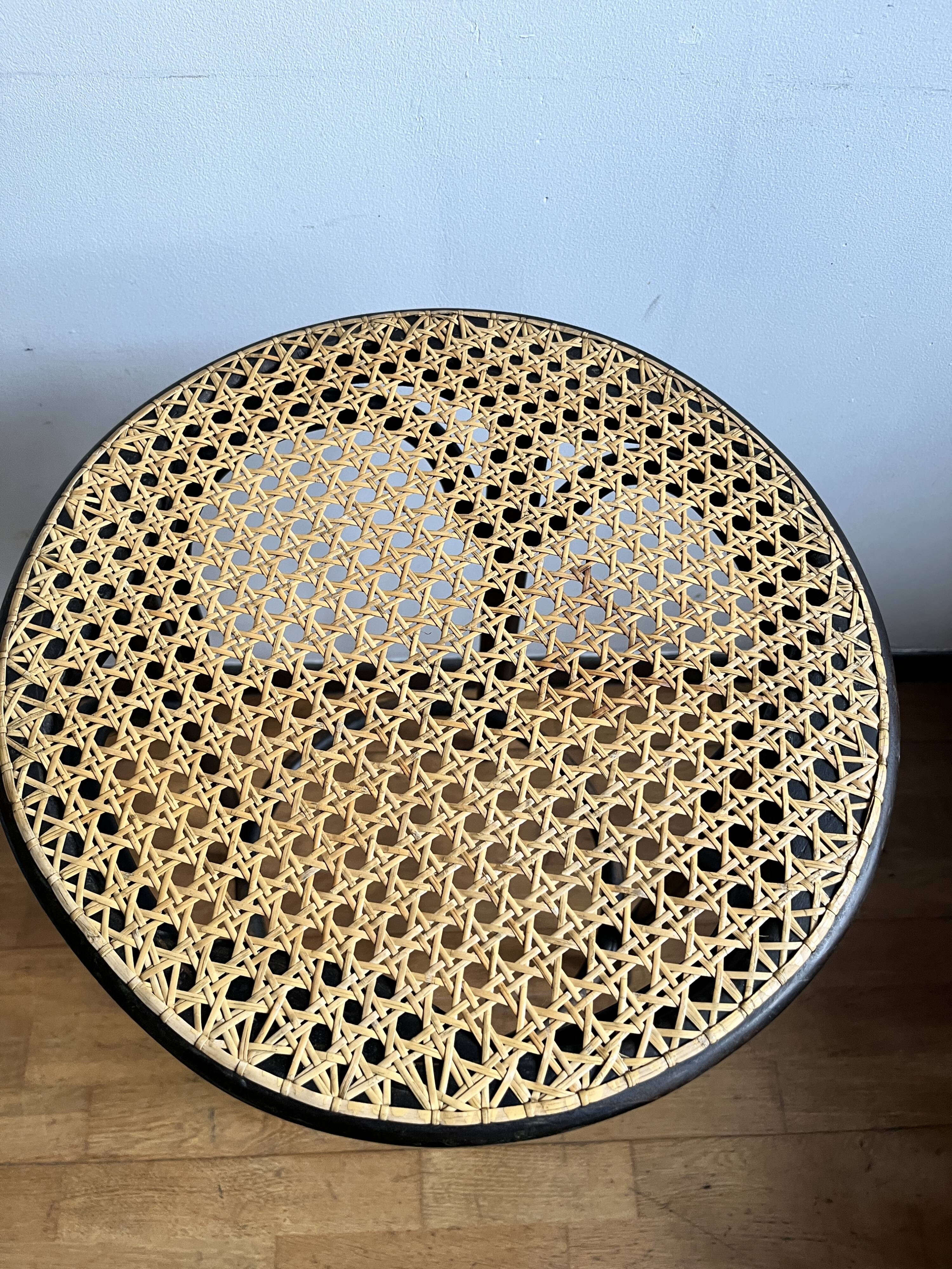 Tabouret haut cannage