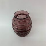 Vase Art déco Doyen en verre violet, années 1930