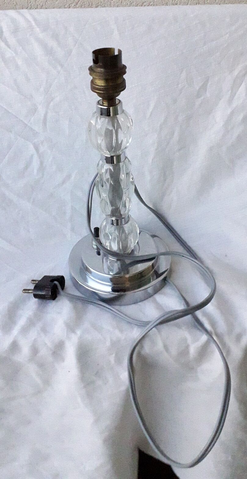 Pied de lampe verre et métal