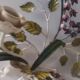 Bougeoir vintage mural décor de fleurs  en métal polychrome