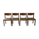 Vintage chairs in solid elm and leather