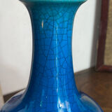 Pair of crackled ceramic lamps