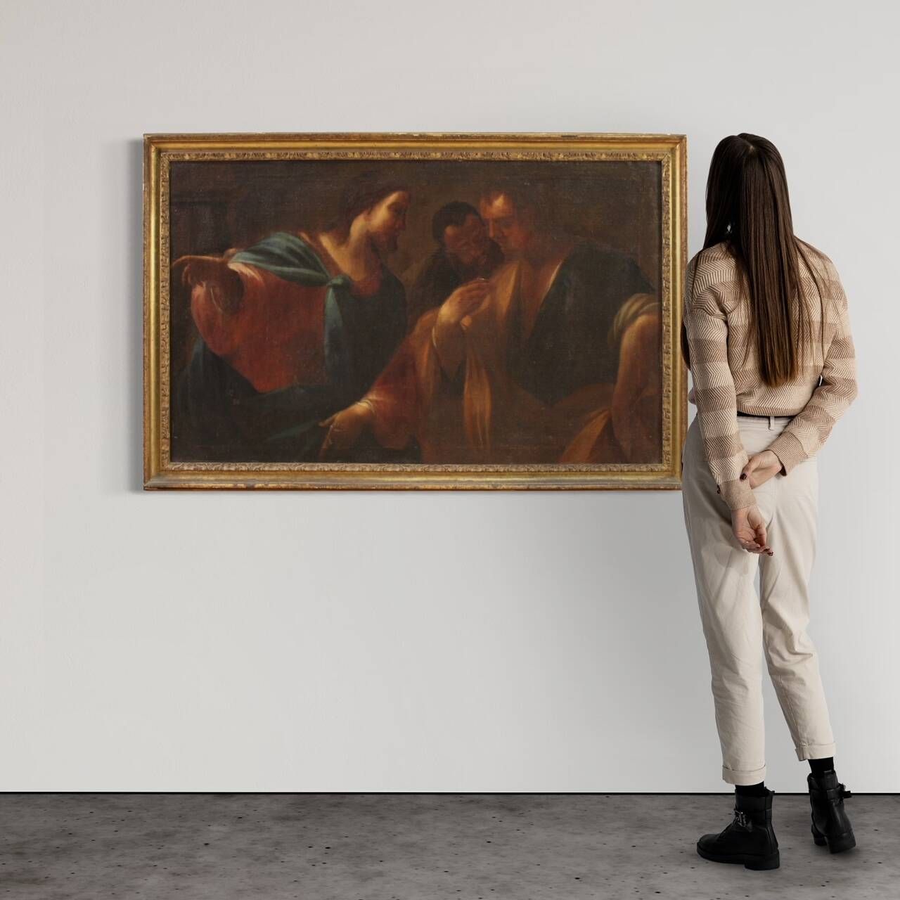 Great Italian painting from the 17th century, the Tribute Money