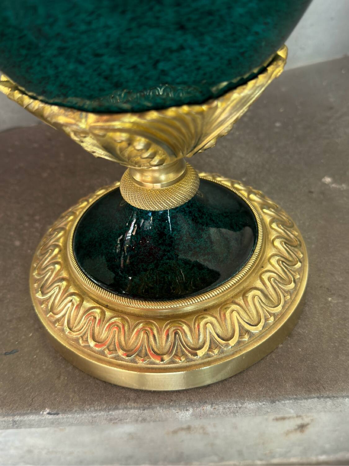 Porcelain and bronze vase