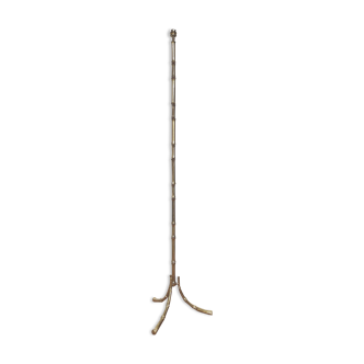 Vintage tripod brass floor lamp bamboo decoration