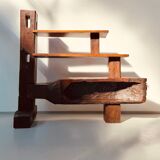 Vintage Brazilian folk art handmade wall cabinet in Cumaru wood, 1960s