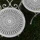 Suite de 4 chaises de jardin fer forgé XIXé motif cœur