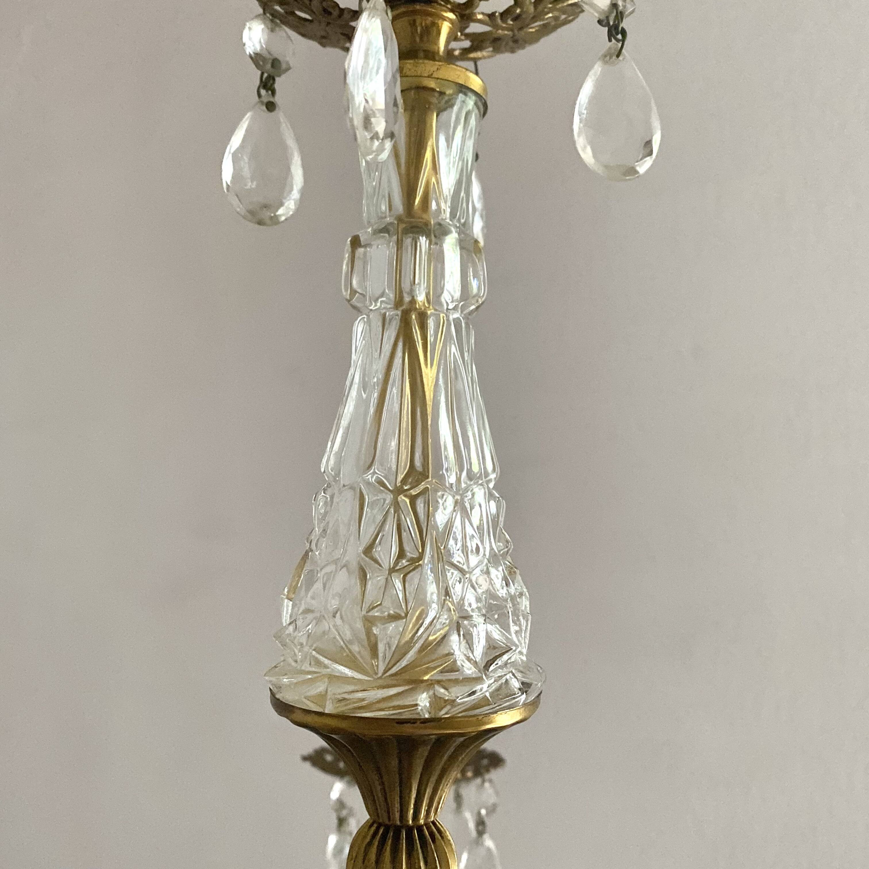 Chandeliers with glass drops 3 lights