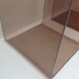 Pair of smoked plexiglass bedside tables, 1970