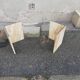 Table basse vintage ovale en travertin