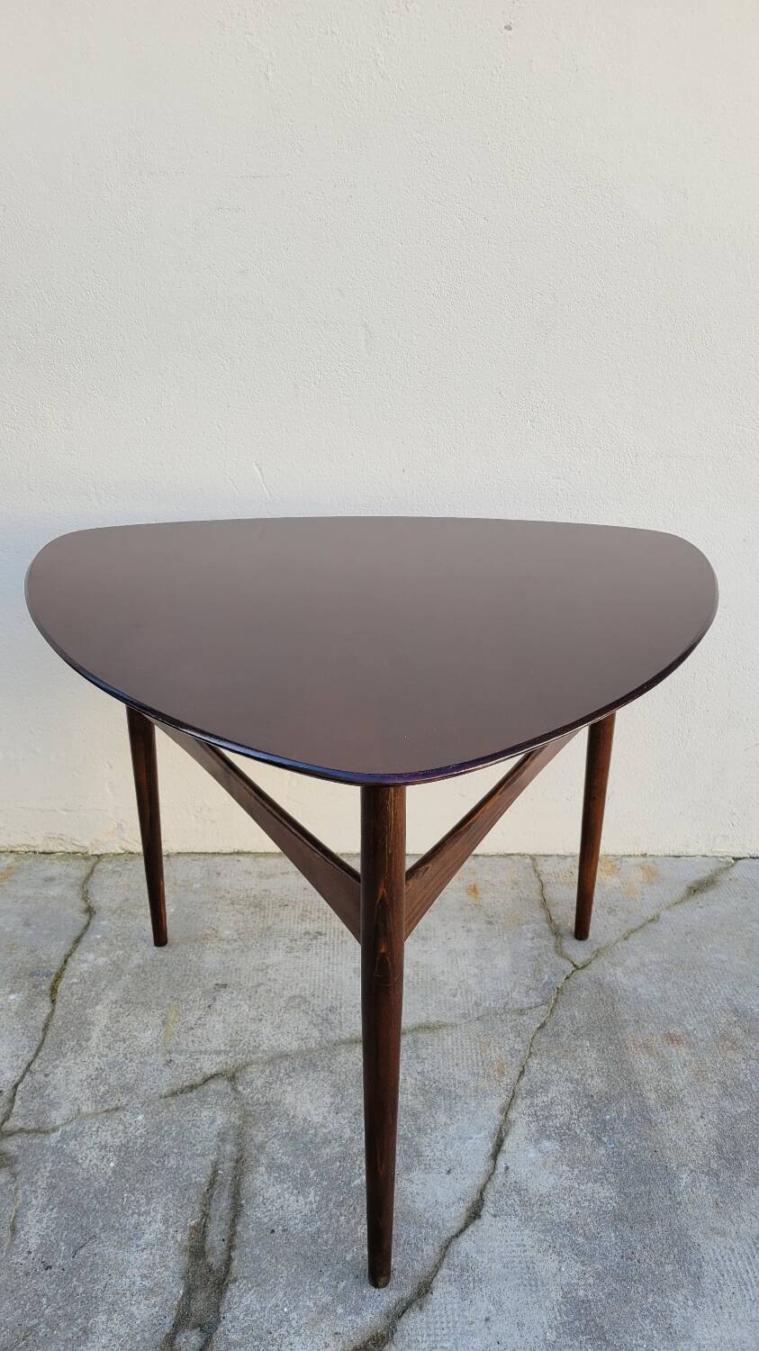 1960s Scandinavian tripod coffee table in teak