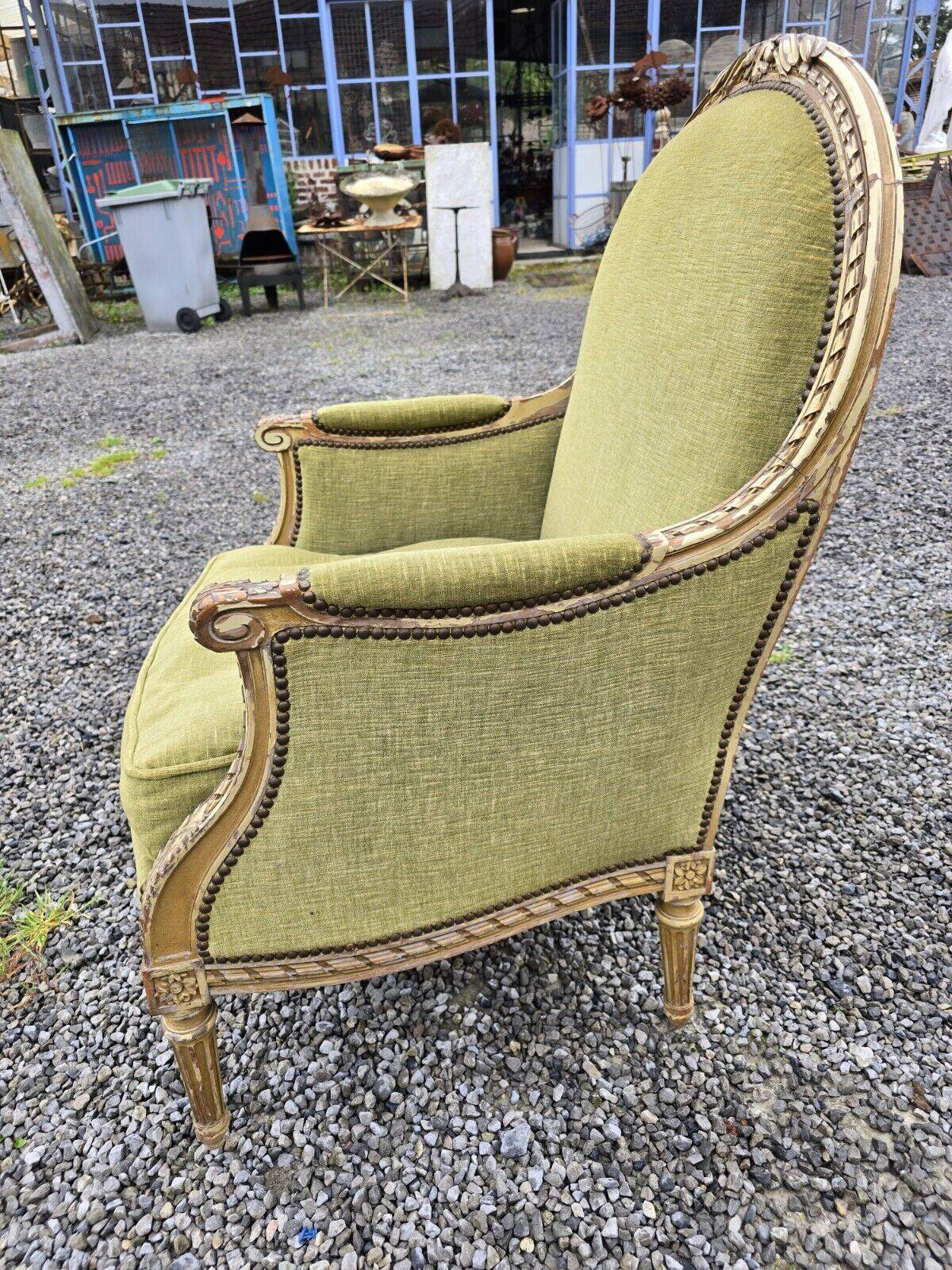 Louis xvi style shepherdess in weathered wood