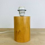 Vintage wooden cylinder lamp by IMT Italy, 1980s