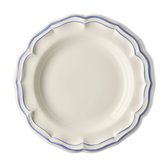 Plat creux collection filets bleu