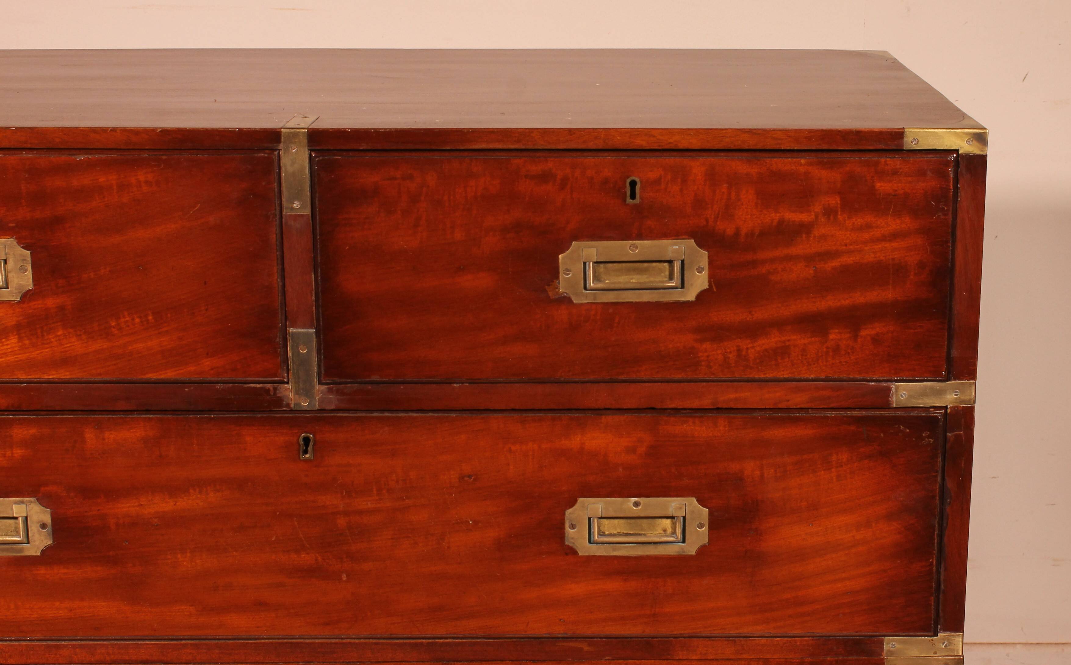 Mahogany Military or Naval Chest of Drawers - 19th Century